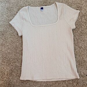 Old Navy Cream Square-Neck Short Sleeve Top